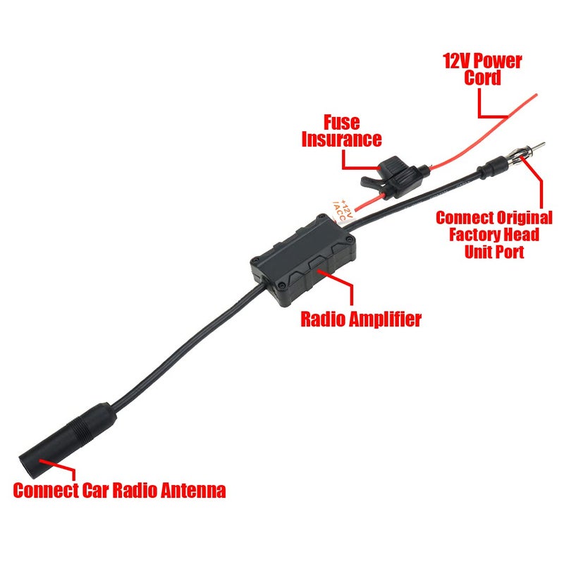 AUTUT Car Radio Antenna Booster Signal Amplifier for AM FM Radio Stations - Image 2
